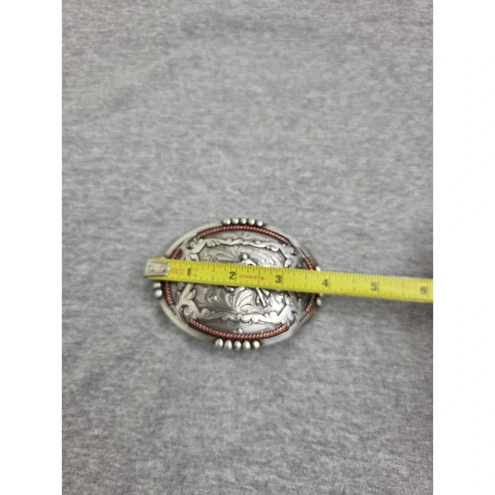 Cody James Bronc Rodeo Cowboy Silver Bronze Belt Buckle